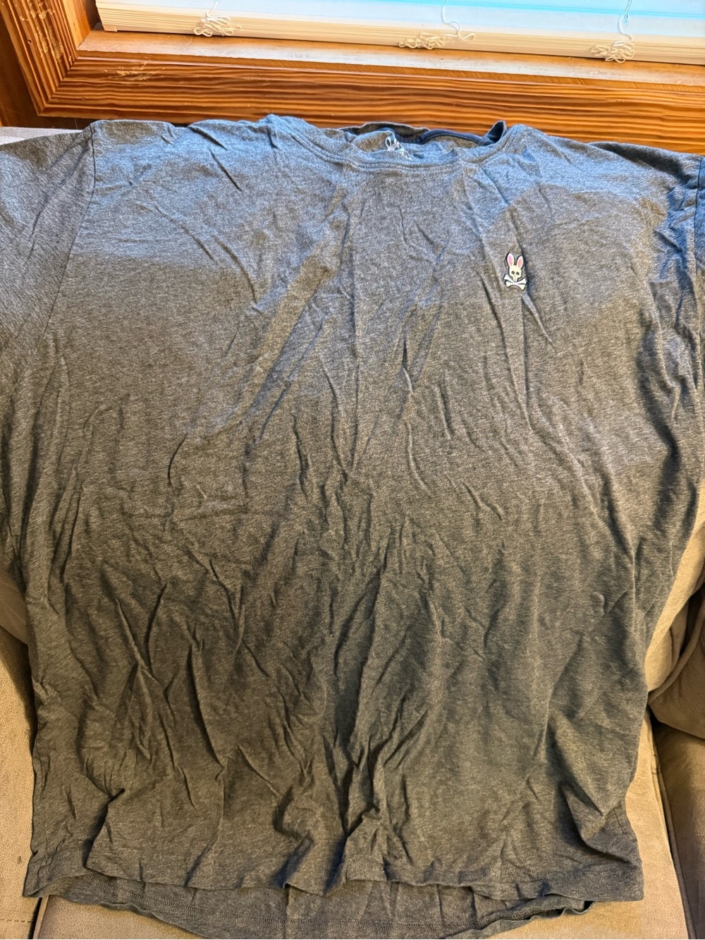 Psycho Bunny Men's Heather Gray Short-Sleeve Crew Tee with Bunny Logo